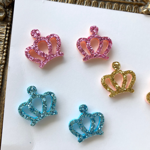 6個♡3色カラー2個×3色】王冠☆パーツ♡推し活♡キッズハンドメイド