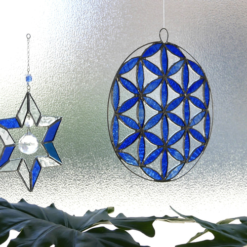 ✴︎:.｡.生命の花 - 神聖幾何学サンキャッチャー *ステンドグラス