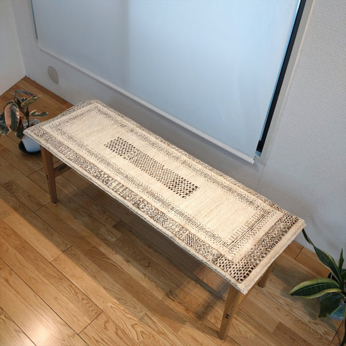 天然無染ラグガゼニラハットランナー200×64 ブラウングラデーション