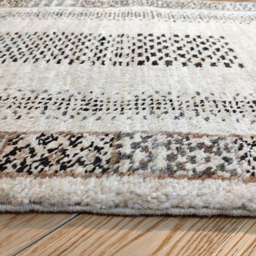 天然無染ラグ　ガゼニラハット　ランナー　200×64 ブラウン　グラデーション 夏は涼しく冬は暖かい 天然無染ラグ ガゼニラハット ミニランナー