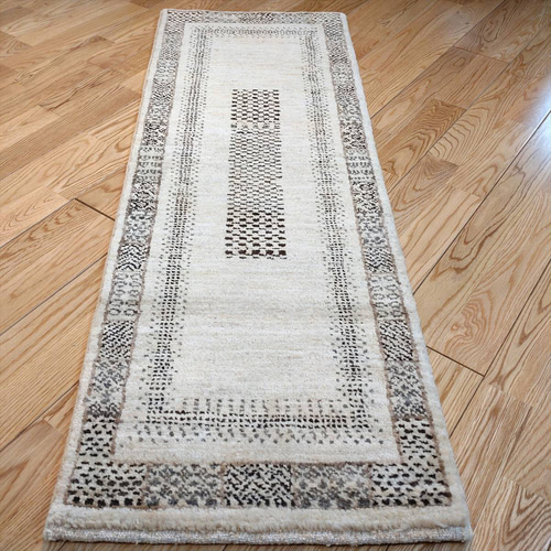 夏は涼しく冬は暖かい 天然無染ラグ ガゼニラハット ミニランナー