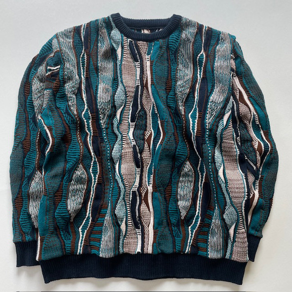 Color ファッション クージー COOGI セーター 良色 グリーン系 マルチ