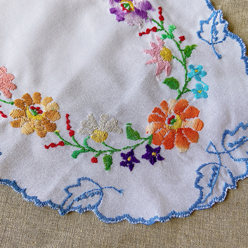 ハンガリー刺繍 カロチャ刺繍 刺繍 マット ドイリー アンティーク