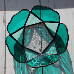 ステンドグラス・星の花のアクセサリートレイ　ブルーグリーン 6枚目の画像