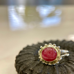 こはみつ　パライトガレナ　ロードナイト　アメトリン　追加で　4点 K14YG&silverロードナイトリング(送料無料)バラ輝石と言われる