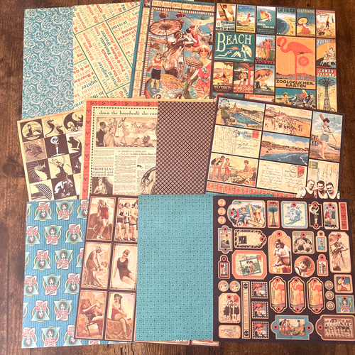 コラージュ素材 200枚入りヴィンテージコラージュ素材セット | 文具屋 なび助