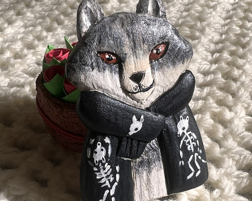 オオカミさん 木彫りブローチ ブローチ 琴 通販 17458719｜Creema