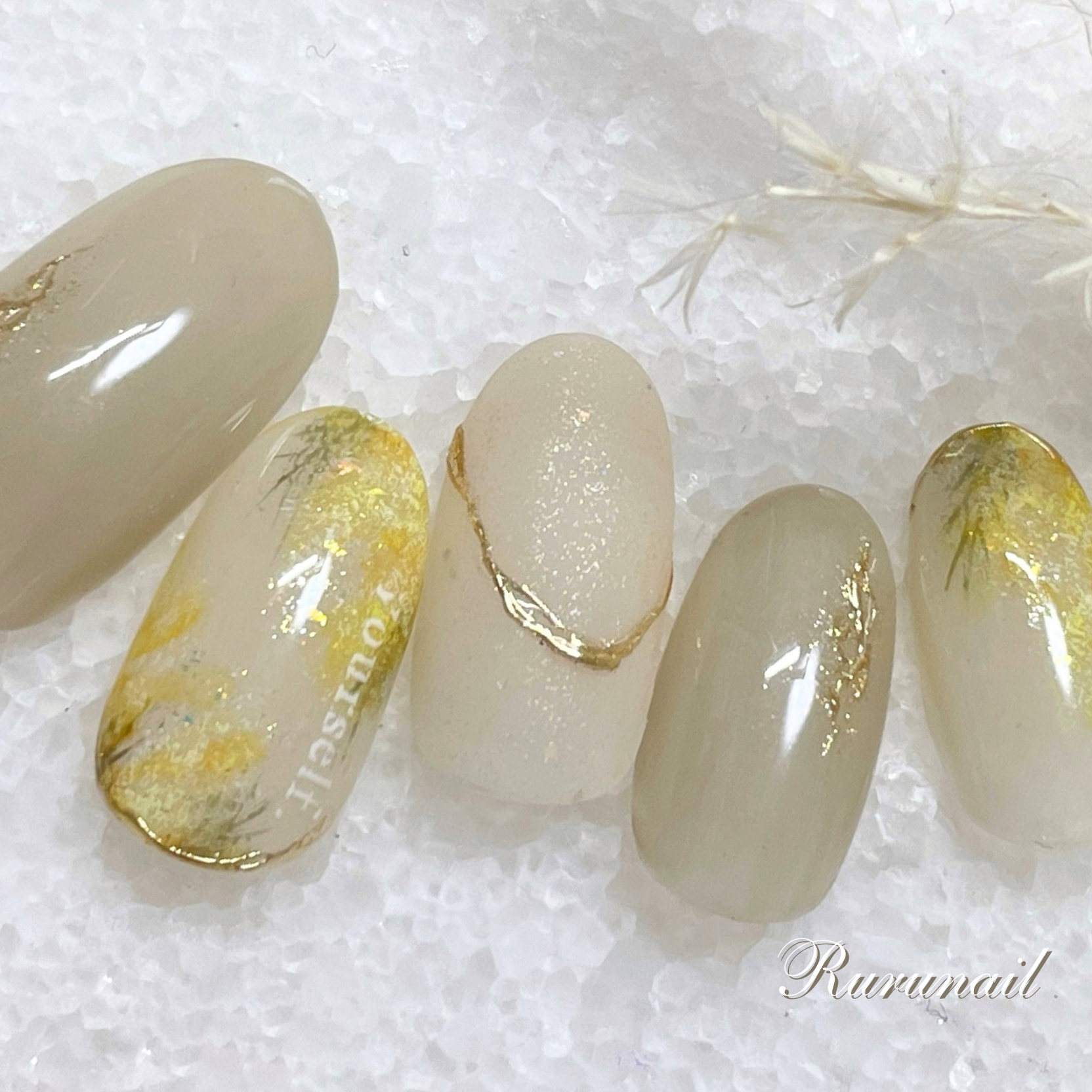 ネイルチップ/ミモザ/フラワー/春/カジュアル/065