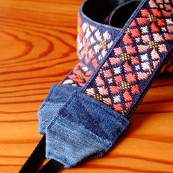 Kogin-zashi 相機背帶 超薄櫻花圖案 [刺繡 ☺︎ 牛仔布復刻] 櫻花 ⌘ 接受預訂 ⌘ 櫻花 2026 第13張的照片