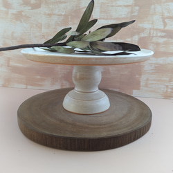 アンティーク風 陶器のケーキスタンド（径20cm） その他キッチン