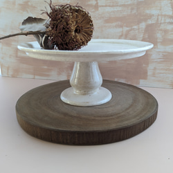 アンティーク風 陶器のケーキスタンド（径20cm） その他キッチン小物