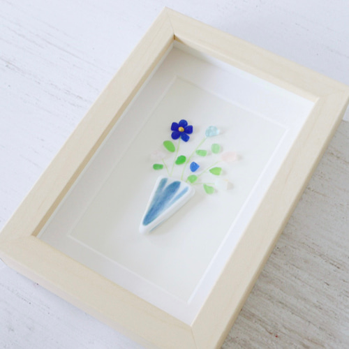 7-15「プリティエンジェル purple」シーグラスアート　インテリア　雑貨 7-15「プリティエンジェル purple」シーグラスアート インテリア