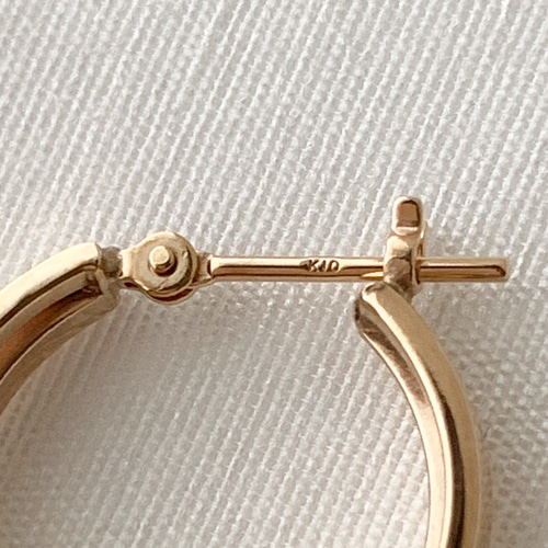 地金*10金【大きめ3.5*15mm 2連フープピアス イエローゴールド 地金*10金【大きめ3.5*15mm 2連フープピアス イエローゴールド