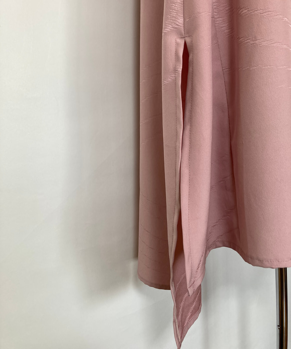 着物リメイク　桜色のローブベスト　シルク 6枚目の画像
