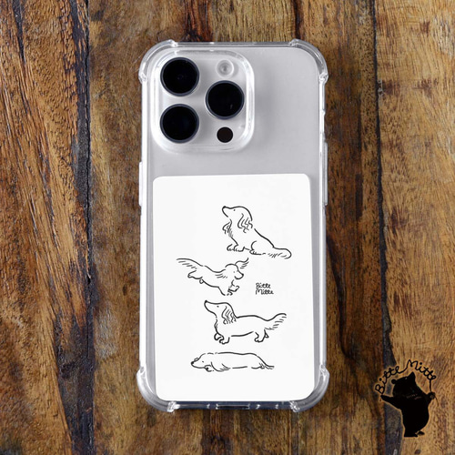 【STICKY ZOO】ストライプ ダックスフンド パピー iphoneケース STICKY ZOO】 ストライプ ダックスフンド パピー iphoneケース