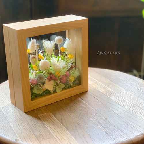ドライフラワー★飛び出すラナンキュラス　フレームアレンジメント★ギフト♪癒し♪ a7e40dde58dc160c3cb1965f04fad7