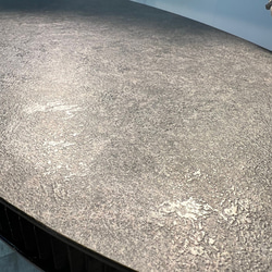 ＜小サイズ＞クラシックモダン　センターテーブル　カフェテーブル　ローテーブル　オーバル天板　楕円　二本足 6枚目の画像