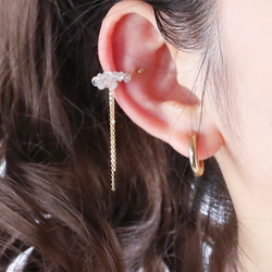 [14kgf] 耳環 colorato [白色] 鋯石 十二月生日石 第16張的照片