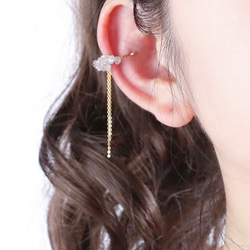 [14kgf] 耳環 colorato [白色] 鋯石 十二月生日石 第11張的照片