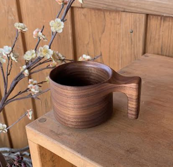 【※】 木製マグカップ　wooden mag　ウオールナット　0049 1枚目の画像