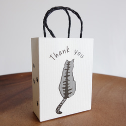 【後ろ向き猫】ミニ手提げ紙袋 プレゼント プチギフト 英字 シンプル ミニ紙袋 プチ紙袋 8枚 3枚目の画像