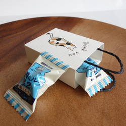 【後ろ向き猫】ミニ手提げ紙袋 プレゼント プチギフト 英字 シンプル ミニ紙袋 プチ紙袋 8枚 2枚目の画像