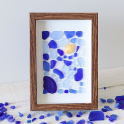 シーグラスアート『月夜』/青/海/シーグラス/ガラスアート