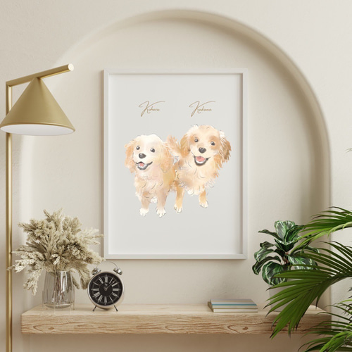 名入無料 ペット デジタル似顔絵 オーダーメイド 犬 猫