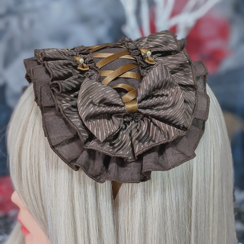 超格安一点 ビターチョコヘッドドレス【Nyantelope】ロリータ ロリィタ ヘアアクセサリー