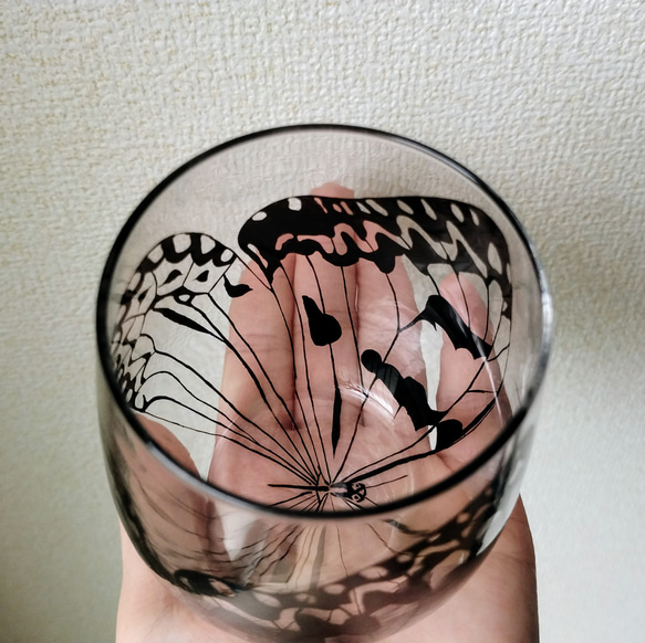 オオゴマダラのグラス【受注生産】 3枚目の画像