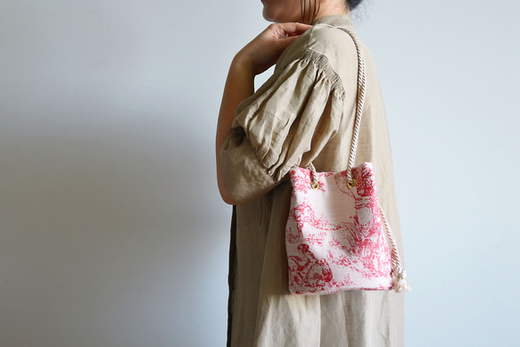 限量版 Toile de Jouy 提花 2way 手拿包 Marine Bag 紅色 Toile de Jouy 也適合母親節 第3張的照片