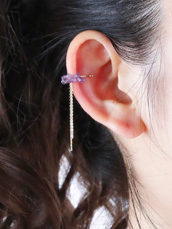 [14kgf] 耳夾 colorato [紫色] 紫水晶 二月生日石 第11張的照片