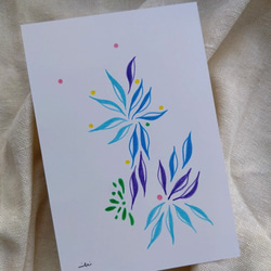 心に咲く色鉛筆画【手書きポストカード原画】　花　アート 2枚目の画像