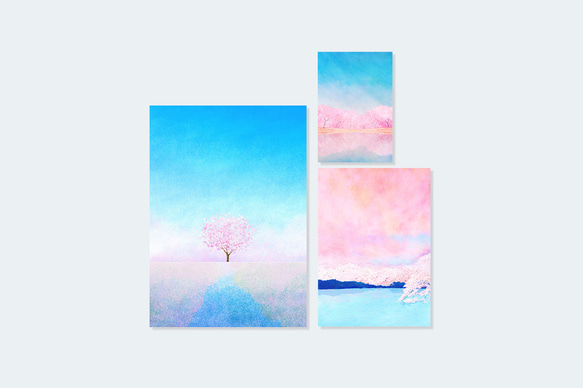 桜を描いた、紙もの3点セット 1枚目の画像