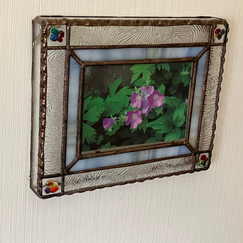 ステンドグラスのフォトフレーム(壁掛け)受注製作 フォトフレーム