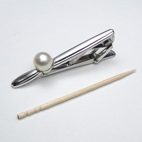 あこや本真珠 パールネクタイピン（タイバー） 約9.2mm シルバー