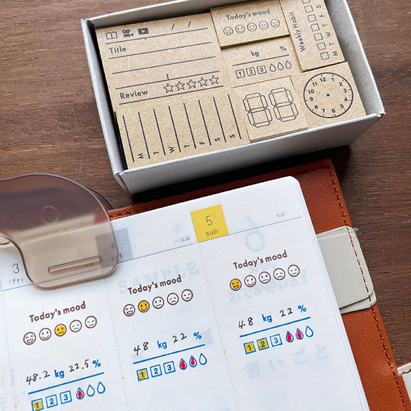 手帳スタンプBOX 02（kit-004）はんこ ハンコ スタンプ スケジュール帳 ライフログ 記録 10枚目の画像
