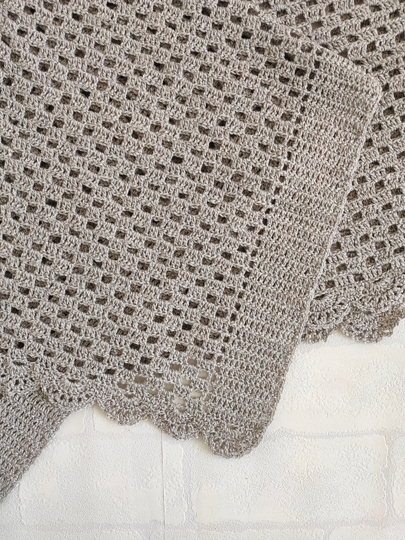 綿麻糸✥シンプルサマーブランケット 2枚目の画像
