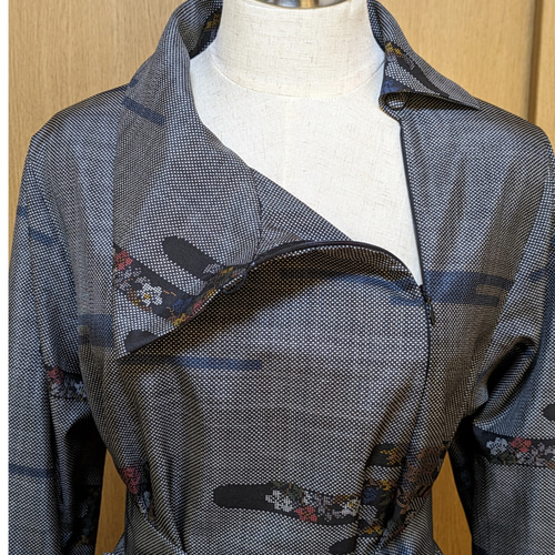 SOLD 着物リメイク ワンピース 大島紬 L〜LL ワンピース さらあお 通販