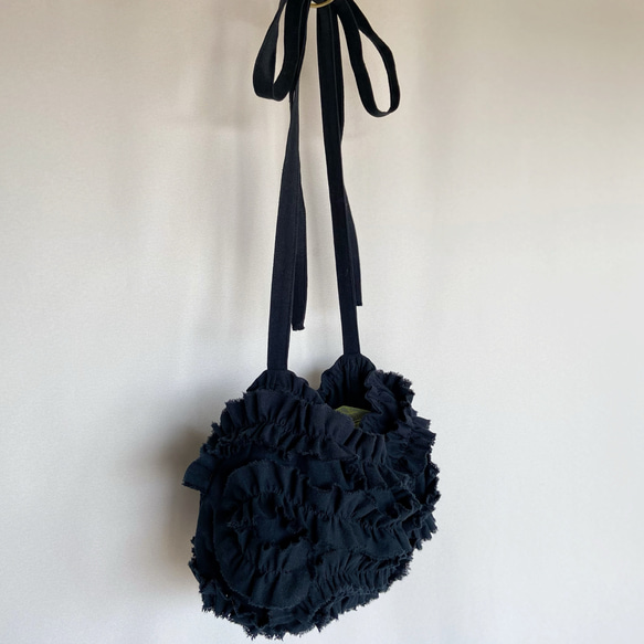 shirring bag (black) 13枚目の画像