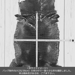 ワニ革 クロコ グレージング  スモーキークオーツ「BAG製作向け35/39」 No.CM0086(4852) 8枚目の画像
