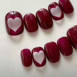 clear heart nail ｜ ハート　ハートネイル　推しネイル　推しカラー　ネイル　ネイルチップ 3枚目の画像