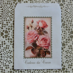アンティークで可愛いフレーム付きの薔薇柄ギフト袋セット（Ｍサイズ） 4枚目の画像
