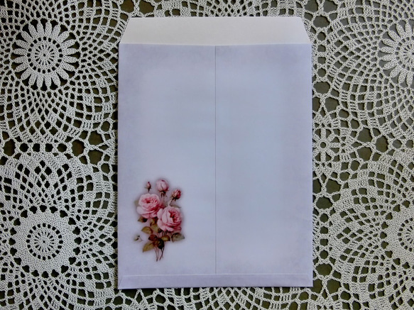 アンティークで可愛いフレーム付きの薔薇柄ギフト袋セット（Ｍサイズ） 13枚目の画像