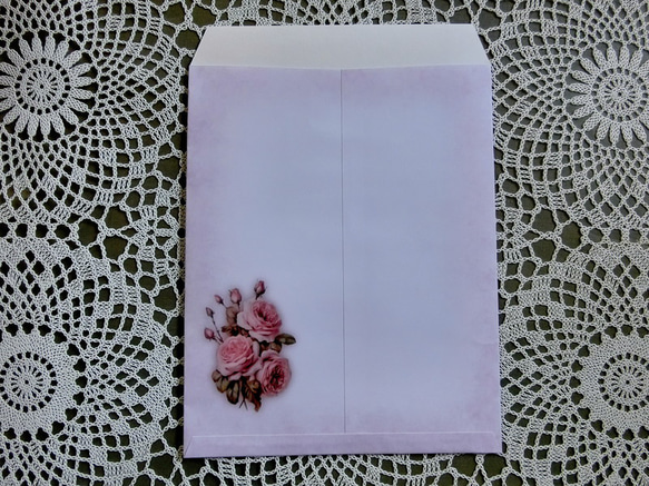 アンティークで可愛いフレーム付きの薔薇柄ギフト袋セット（Ｍサイズ） 12枚目の画像
