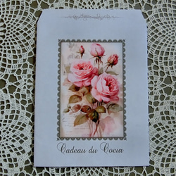 アンティークで可愛いフレーム付きの薔薇柄ギフト袋セット（Ｍサイズ） 7枚目の画像