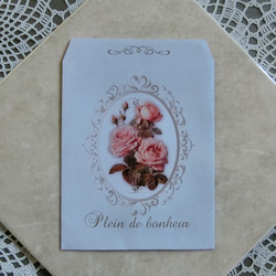 アンティークで可愛いフレーム付きの薔薇柄ギフト袋セット（Sサイズ） 2枚目の画像