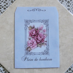 アンティークで可愛いフレーム付きの薔薇柄ギフト袋セット（Sサイズ） 4枚目の画像
