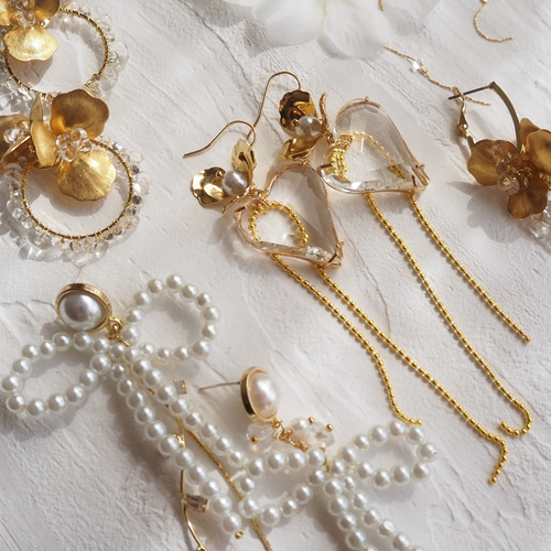 2024ssトレンド リボンモチーフ ピアス/イヤリング ピアス（スタッド