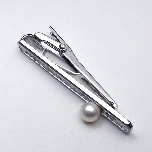 と*ん様 4g≫新品【K10】★本真珠★ネクタイピン /タイバー★　#レアもの‼ 髙島屋 - K10WG サファイア ネクタイピン 高島屋箱付きの通販 by